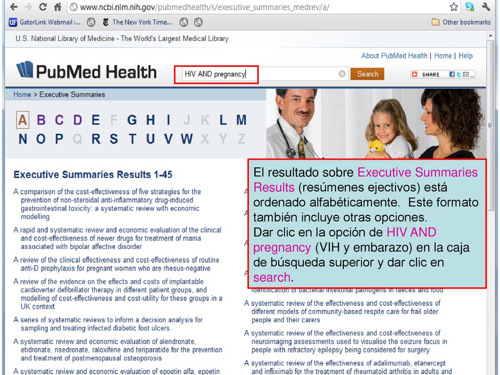 El resultado sobre Executive Summaries Results (resúmenes ejectivos) está ordenado alfabéticamente. Este formato también incluye otras opciones.