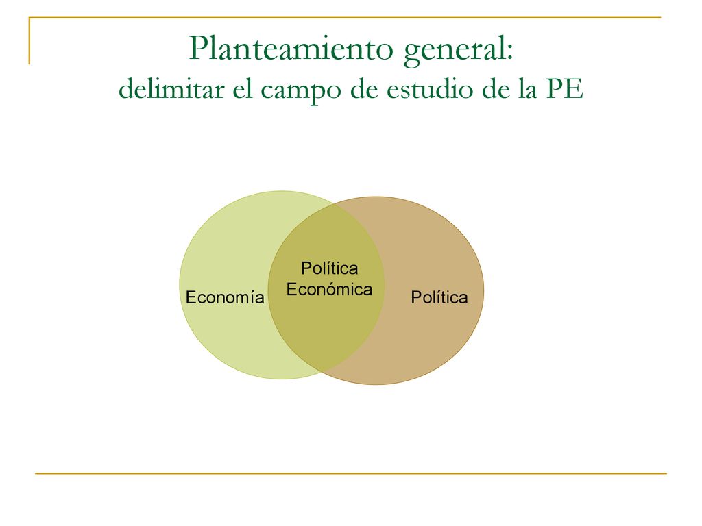Planteamiento general: delimitar el campo de estudio de la PE