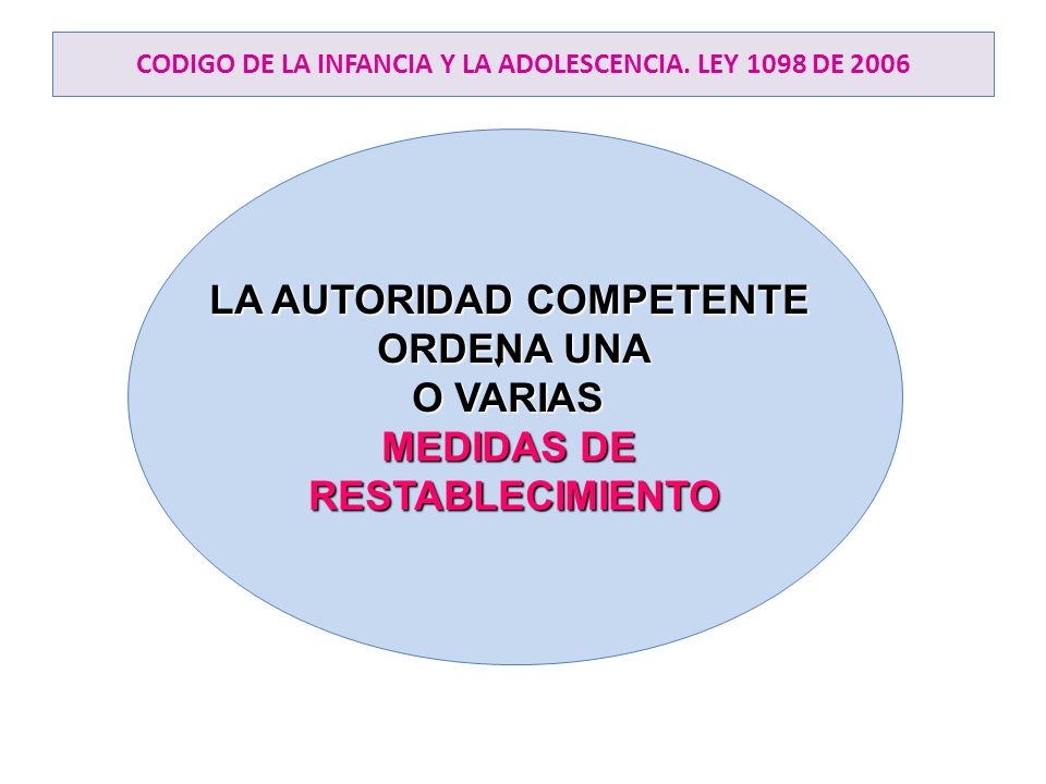 CODIGO DE LA INFANCIA Y LA ADOLESCENCIA. LEY 1098 DE 2006