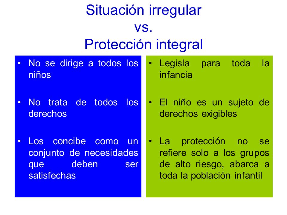 Situación irregular vs. Protección integral