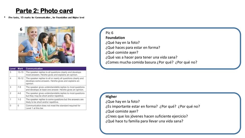 Parte 2: Photo card 6 Pic 6 Foundation ¿Qué hay en la foto