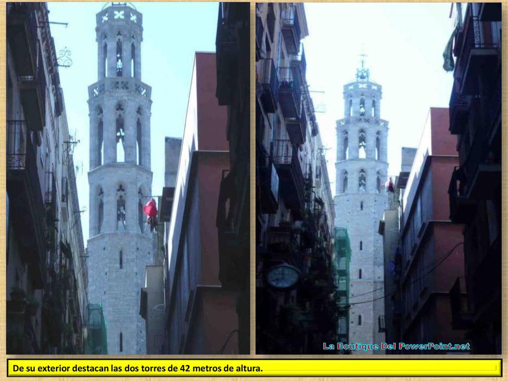 De su exterior destacan las dos torres de 42 metros de altura.