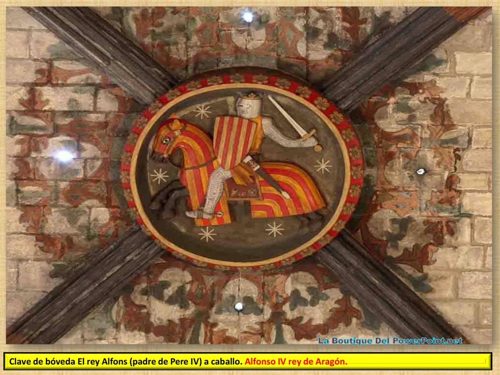 Clave de bóveda El rey Alfons (padre de Pere IV) a caballo