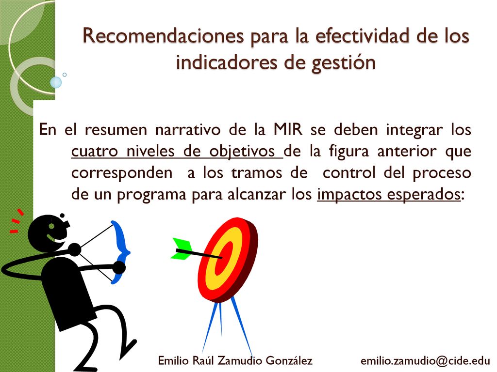 Recomendaciones para la efectividad de los indicadores de gestión