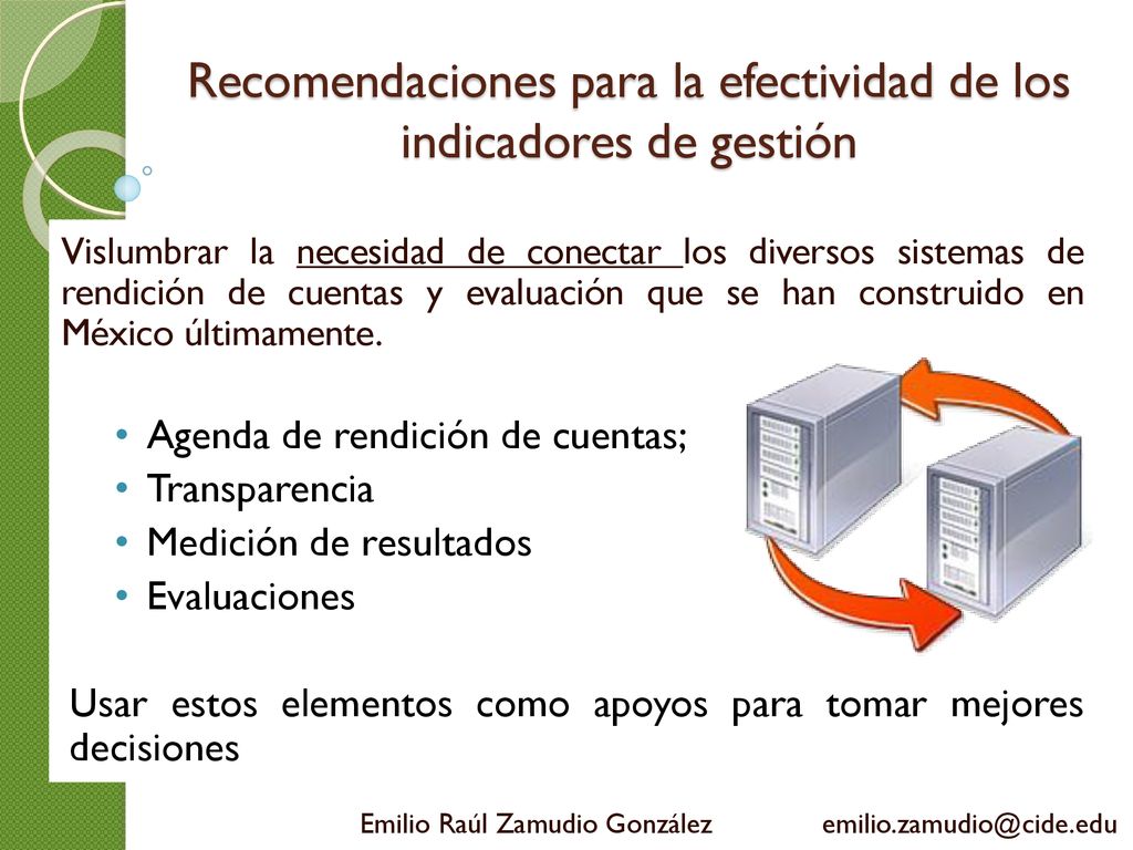 Recomendaciones para la efectividad de los indicadores de gestión