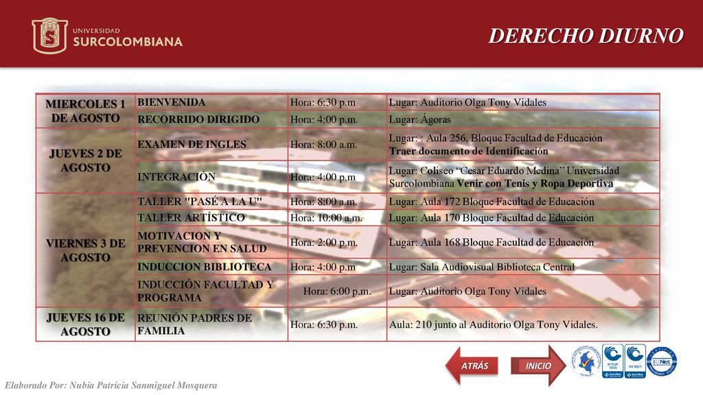 DERECHO DIURNO MIERCOLES 1 DE AGOSTO JUEVES 2 DE AGOSTO