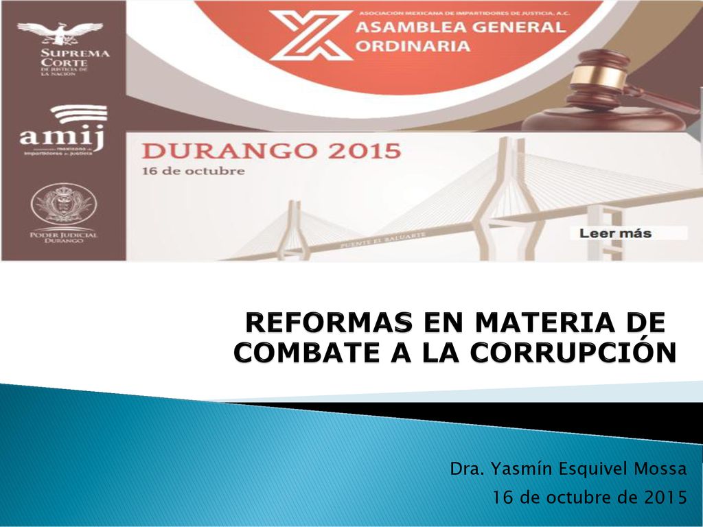 REFORMAS EN MATERIA DE COMBATE A LA CORRUPCIÓN