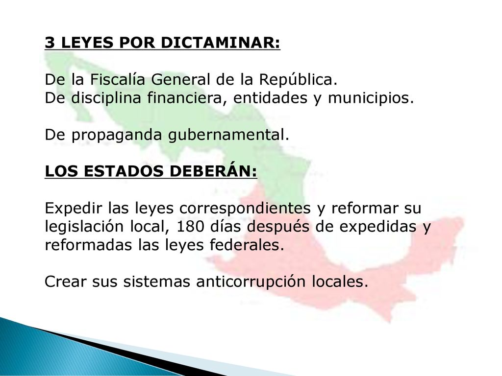 3 LEYES POR DICTAMINAR: De la Fiscalía General de la República. De disciplina financiera, entidades y municipios.