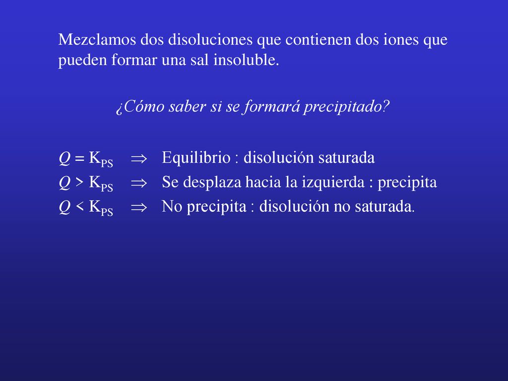 Mezclamos dos disoluciones que contienen dos iones que pueden formar una sal insoluble.