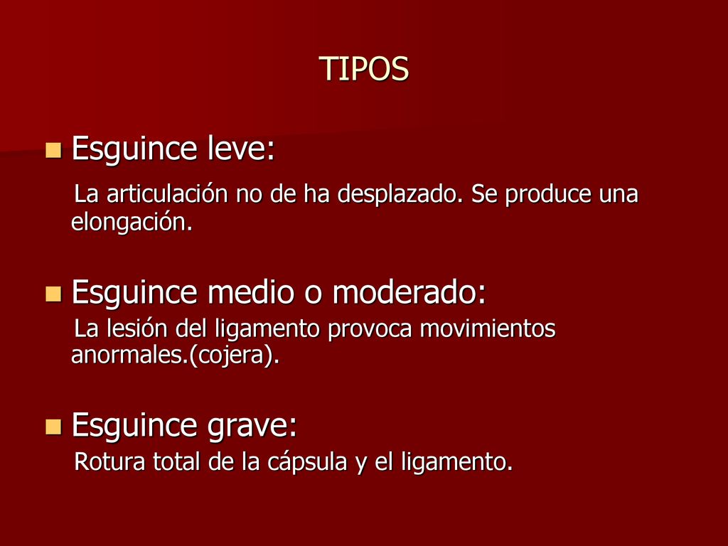 La articulación no de ha desplazado. Se produce una elongación.