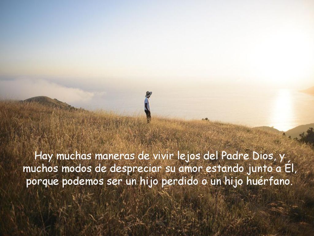 Hay muchas maneras de vivir lejos del Padre Dios, y muchos modos de despreciar su amor estando junto a Él, porque podemos ser un hijo perdido o un hijo huérfano.