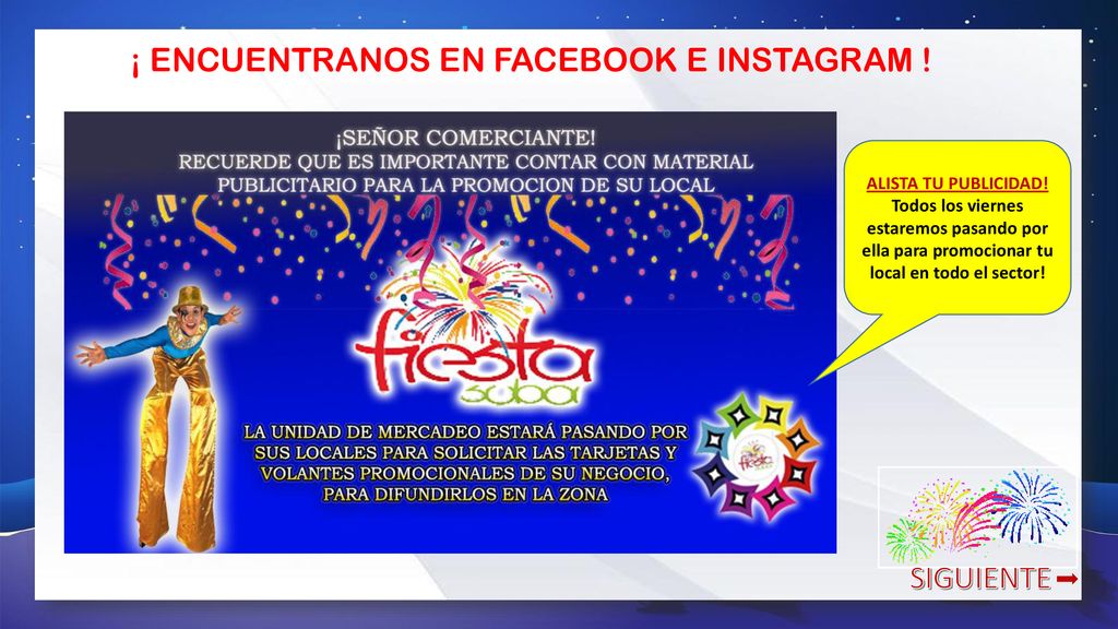 ¡ ENCUENTRANOS EN FACEBOOK E INSTAGRAM !