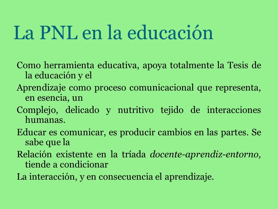 La PNL en la educación