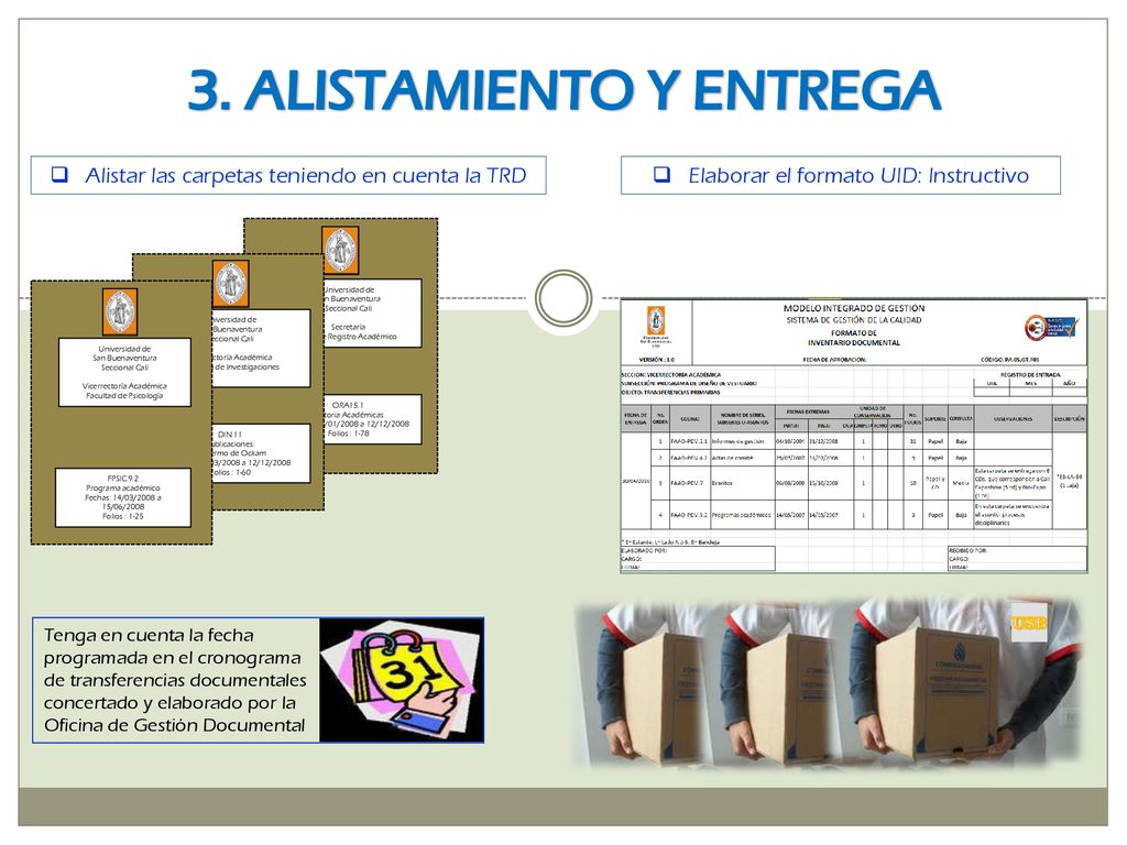 3. ALISTAMIENTO Y ENTREGA