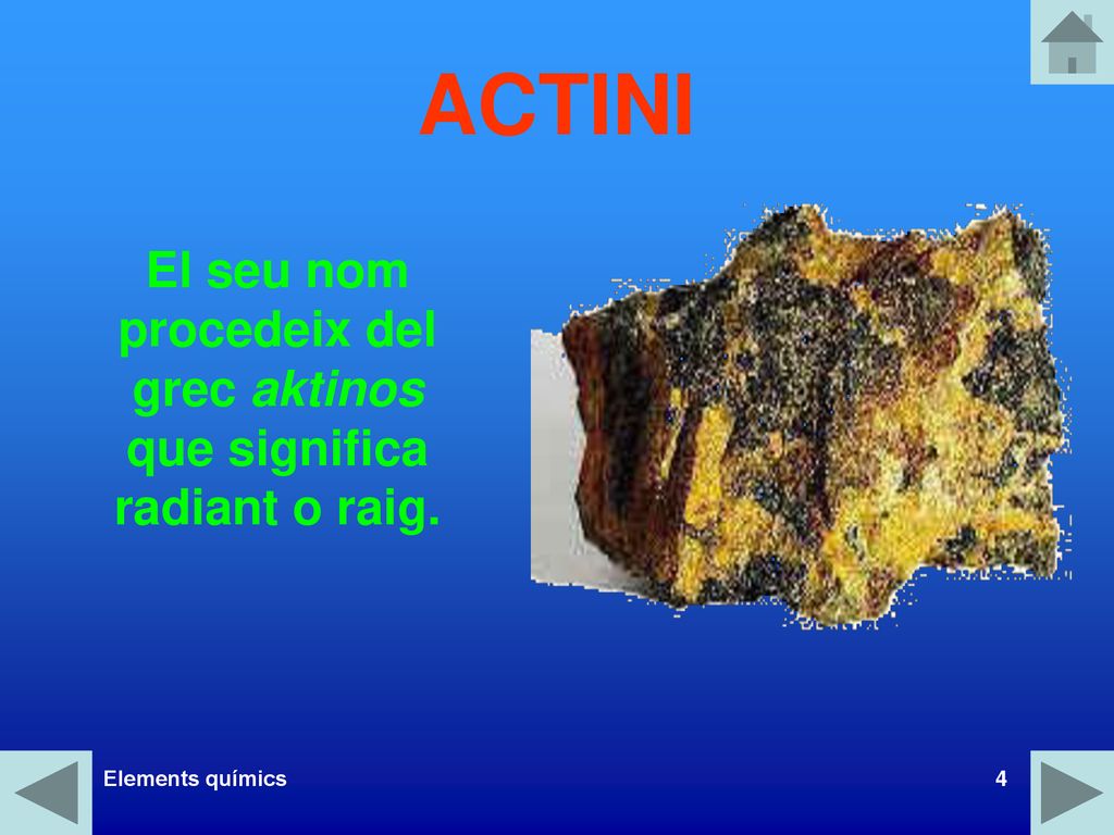 El seu nom procedeix del grec aktinos que significa radiant o raig.