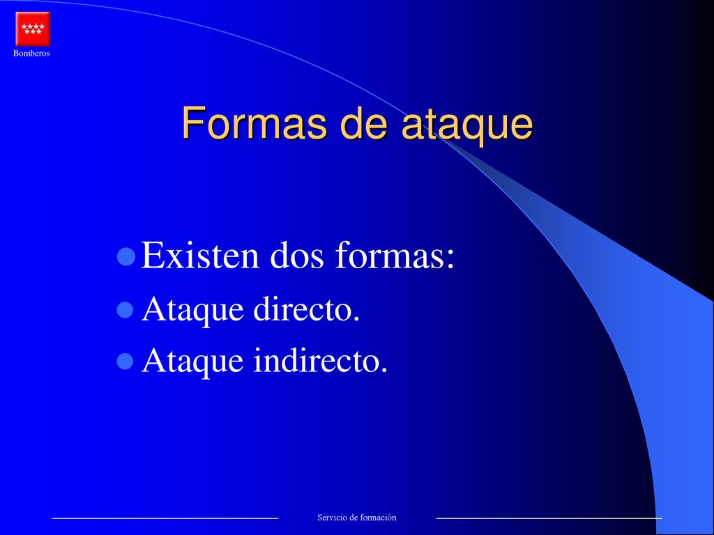 Formas de ataque Existen dos formas: Ataque directo. Ataque indirecto.