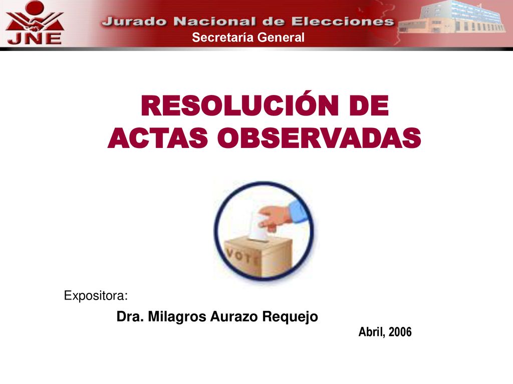 Procesamiento para el caso de las actas Electorales Observadas