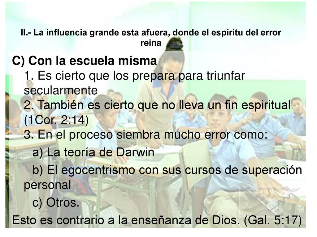 b) El egocentrismo con sus cursos de superación personal c) Otros.