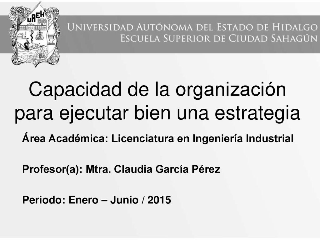 Capacidad de la organización para ejecutar bien una estrategia