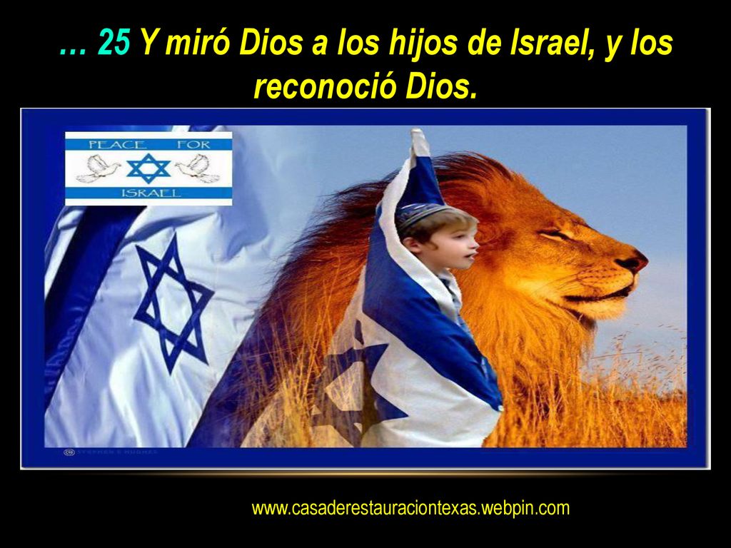 … 25 Y miró Dios a los hijos de Israel, y los reconoció Dios.