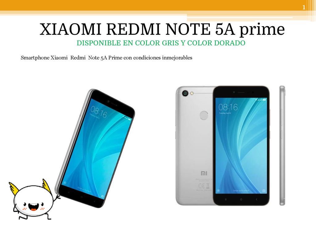 XIAOMI REDMI NOTE 5A prime DISPONIBLE EN COLOR GRIS Y COLOR DORADO