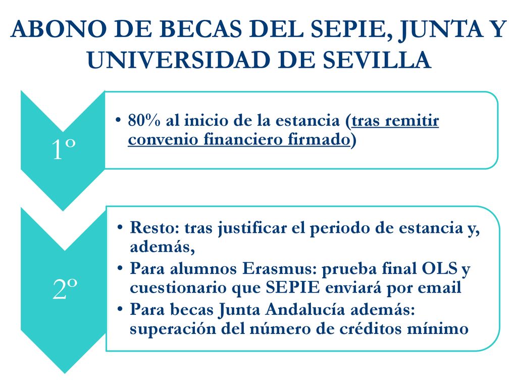 ABONO DE BECAS DEL SEPIE, JUNTA Y UNIVERSIDAD DE SEVILLA