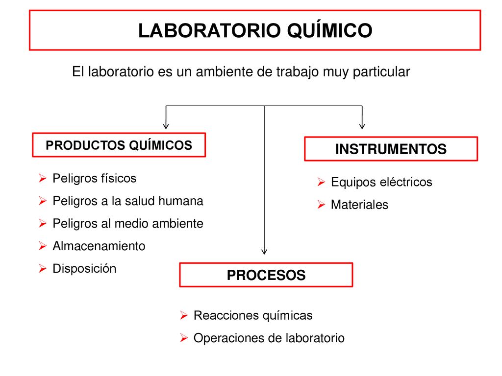LABORATORIO QUÍMICO El laboratorio es un ambiente de trabajo muy particular. PRODUCTOS QUÍMICOS. INSTRUMENTOS.