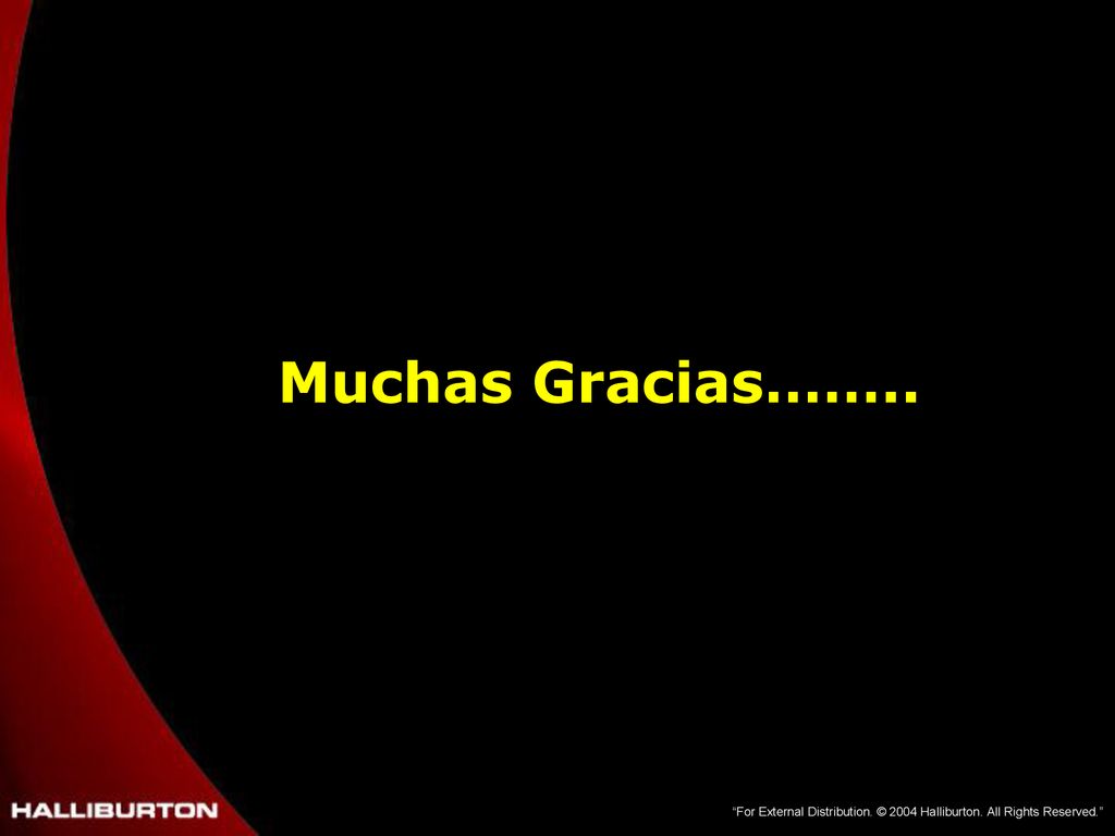 Muchas Gracias…….. For External Distribution. © 2004 Halliburton. All Rights Reserved.