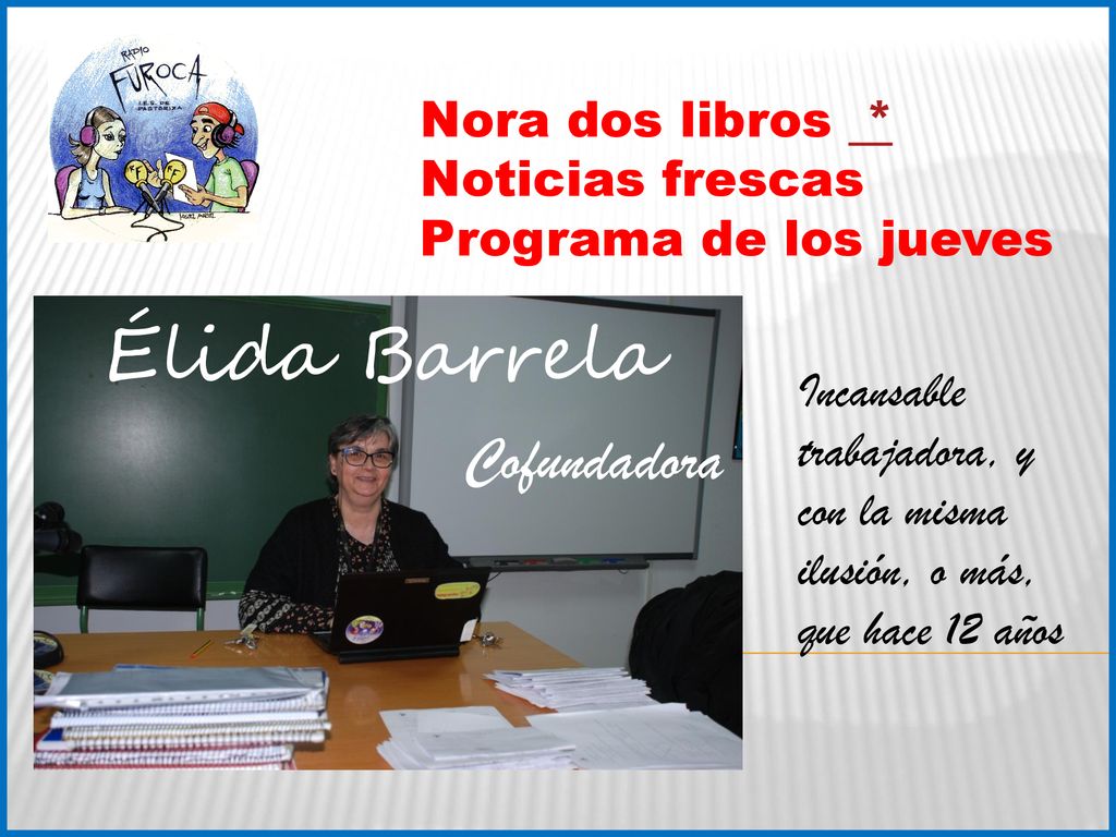 Élida Barrela Cofundadora Nora dos libros * Noticias frescas