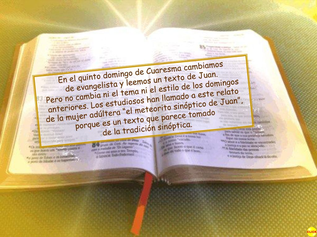 En el quinto domingo de Cuaresma cambiamos de evangelista y leemos un texto de Juan.