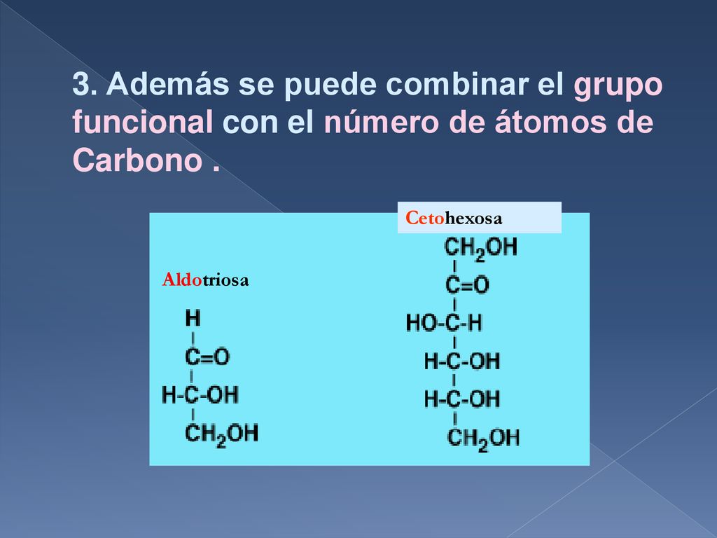 3. Además se puede combinar el grupo funcional con el número de átomos de Carbono .