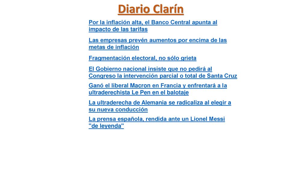 Diario Clarín Por la inflación alta, el Banco Central apunta al impacto de las tarifas.