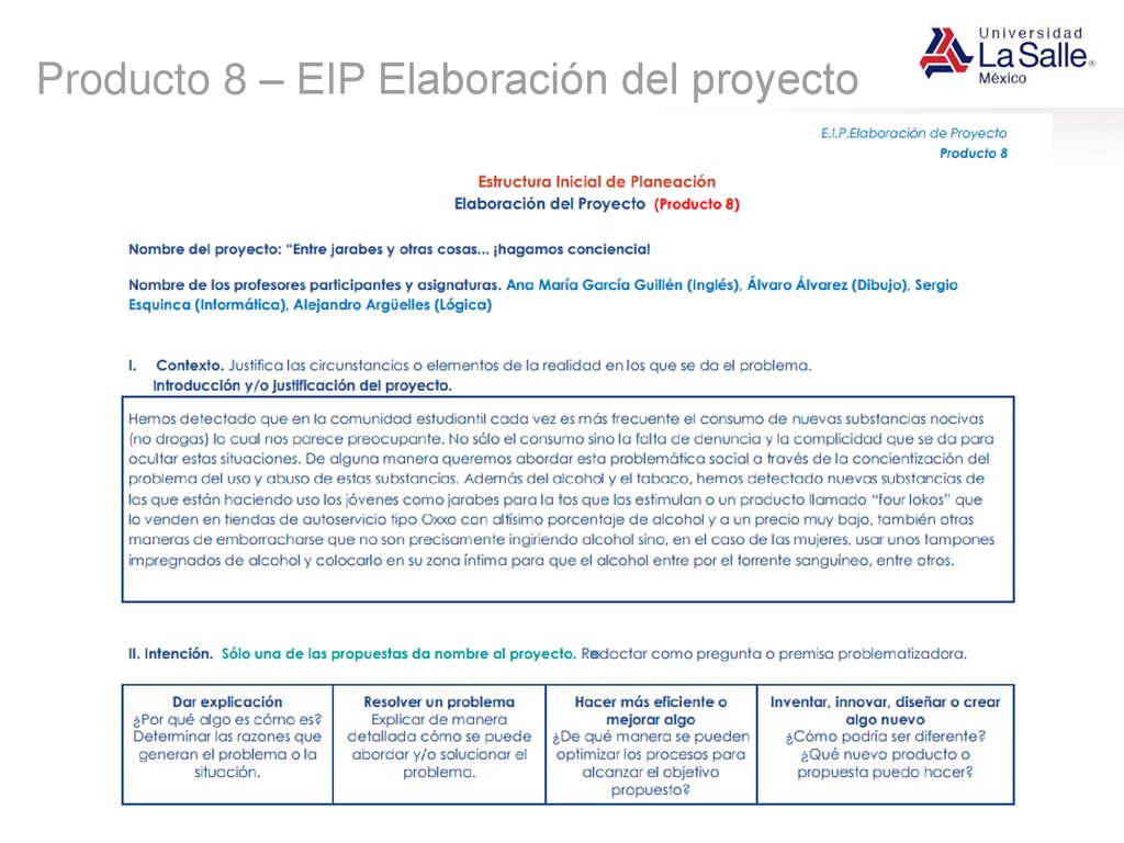 Producto 8 – EIP Elaboración del proyecto