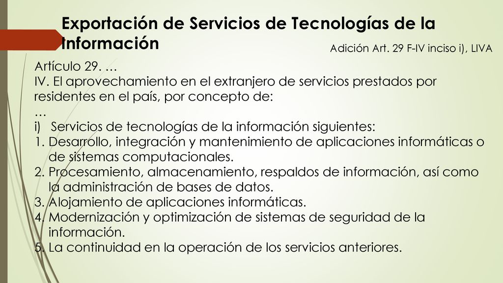 Exportación de Servicios de Tecnologías de la Información