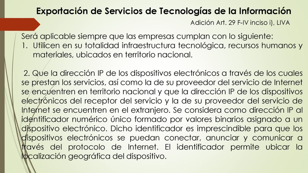 Exportación de Servicios de Tecnologías de la Información