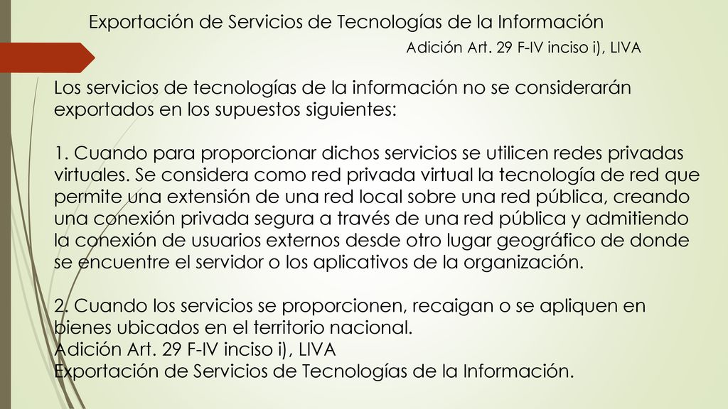 Exportación de Servicios de Tecnologías de la Información