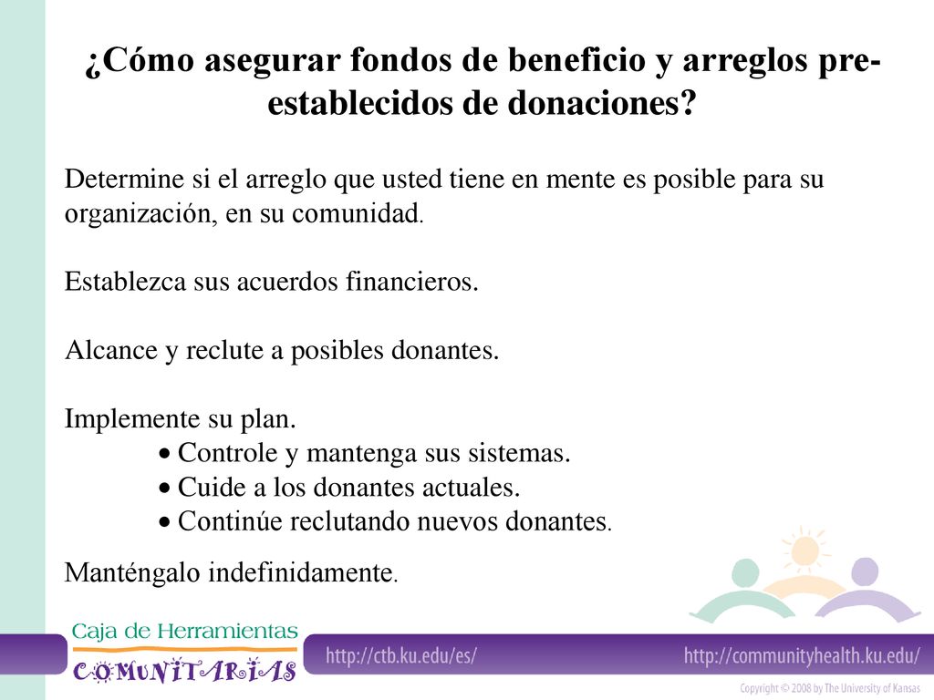 ¿Cómo asegurar fondos de beneficio y arreglos pre-establecidos de donaciones