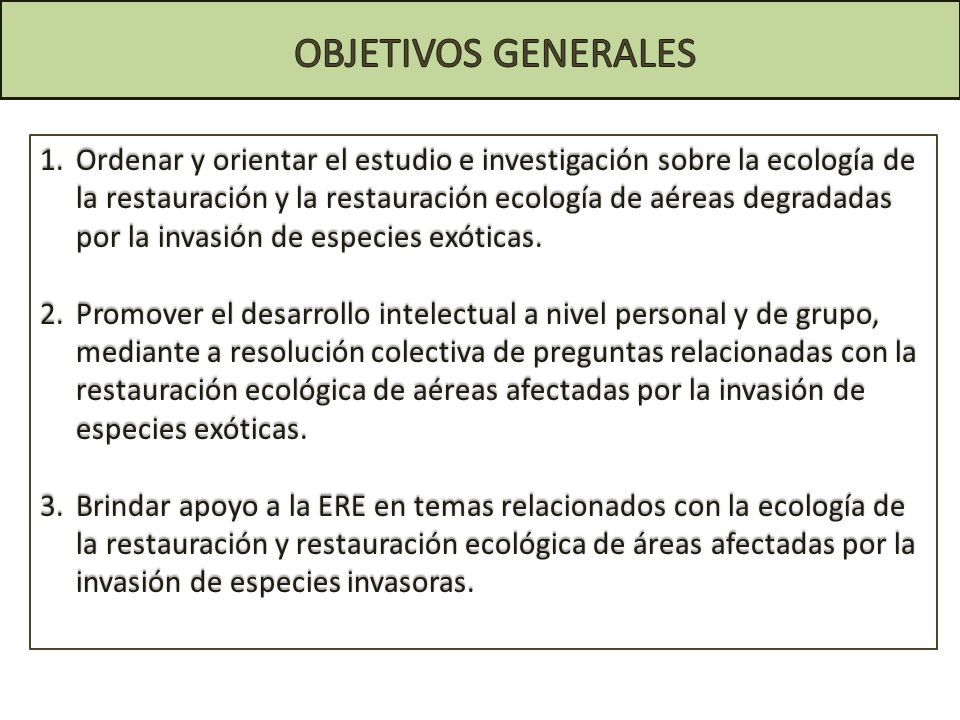 OBJETIVOS GENERALES
