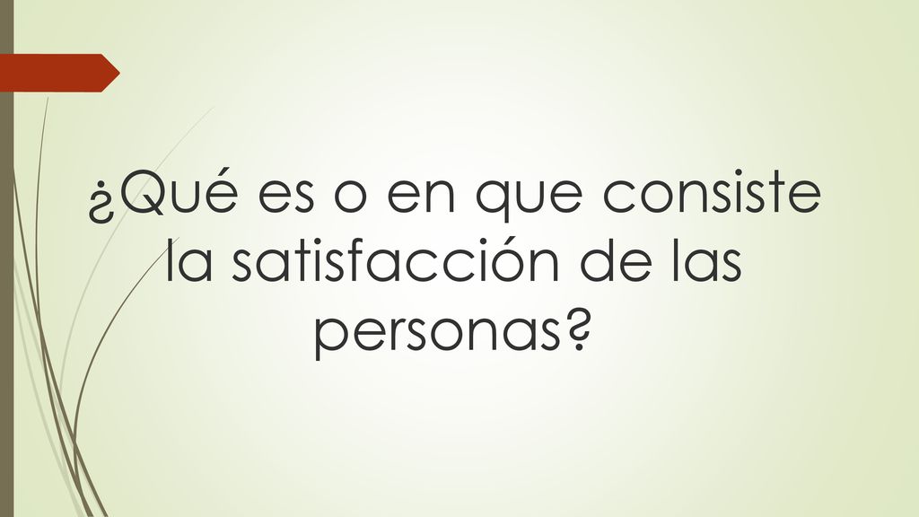 ¿Qué es o en que consiste la satisfacción de las personas