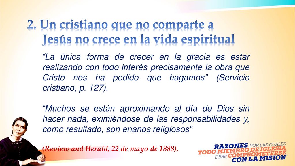 2. Un cristiano que no comparte a Jesús no crece en la vida espiritual