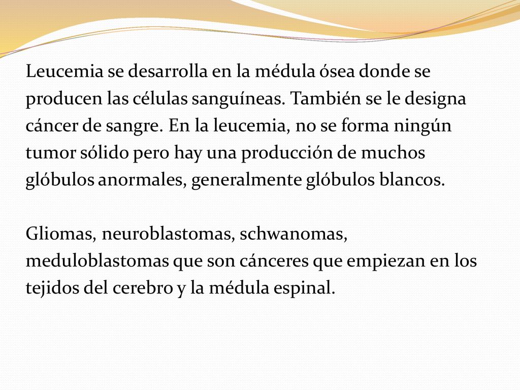 Leucemia se desarrolla en la médula ósea donde se producen las células sanguíneas.