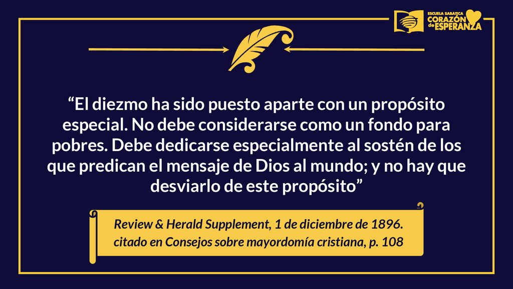 El diezmo ha sido puesto aparte con un propósito especial