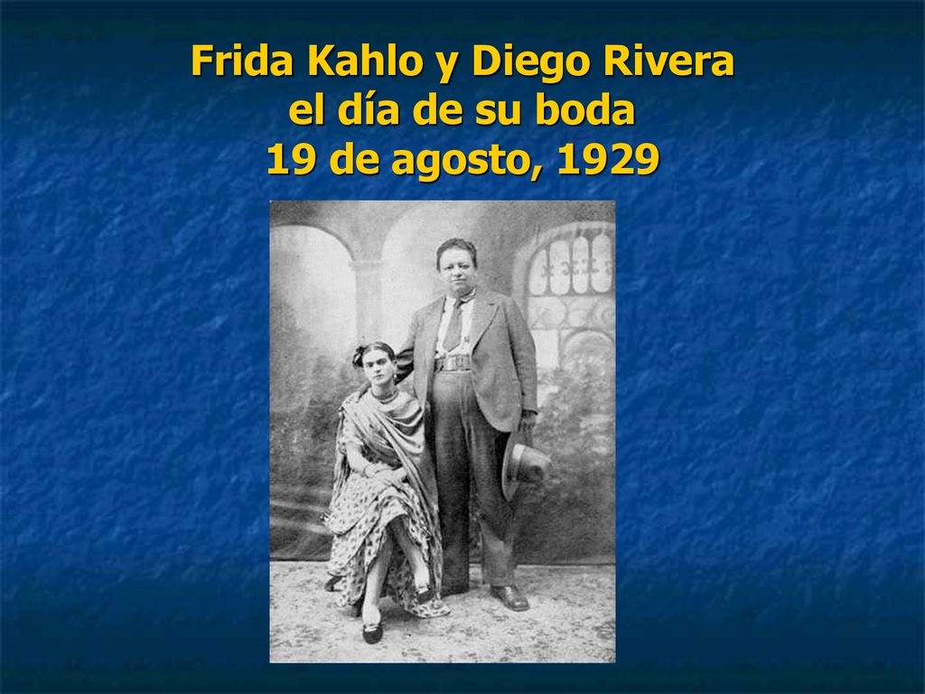 Frida Kahlo y Diego Rivera el día de su boda 19 de agosto, 1929