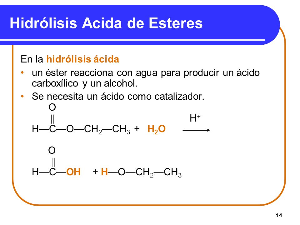 Hidrólisis Acida de Esteres