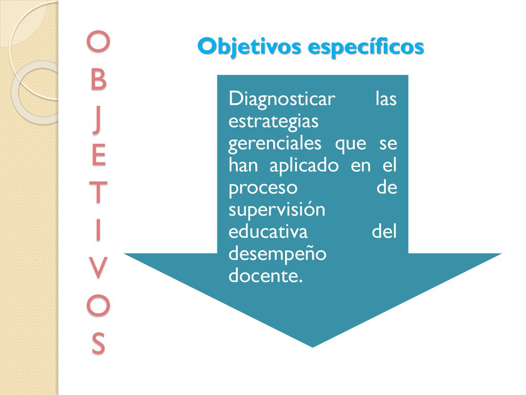 O B J E T I V O S Objetivos específicos