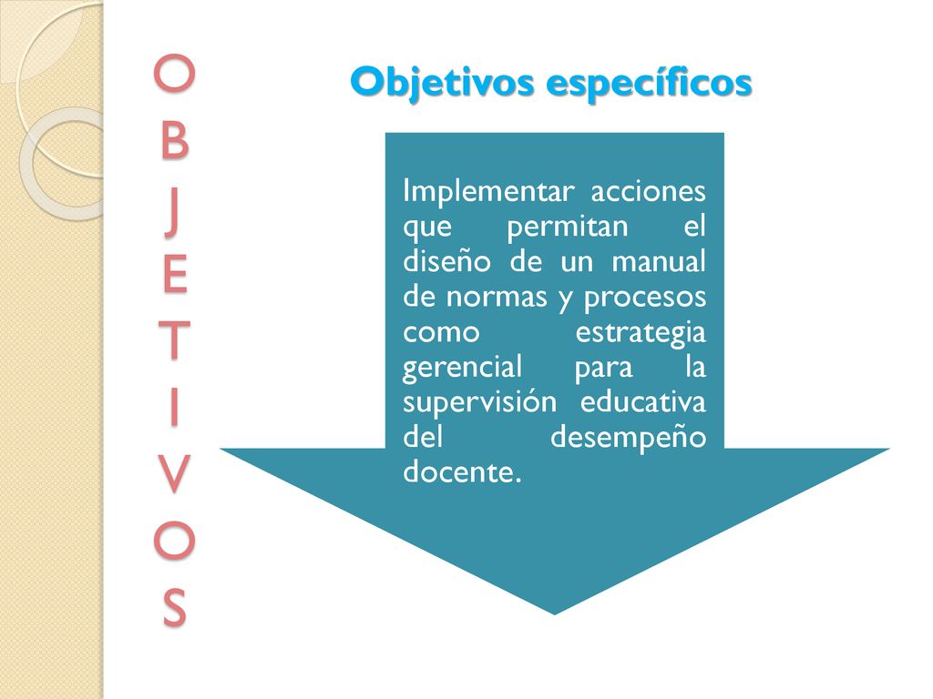 O B J E T I V O S Objetivos específicos