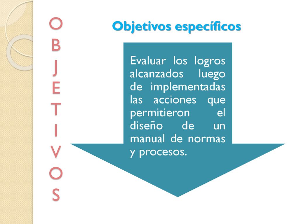 O B J E T I V O S Objetivos específicos