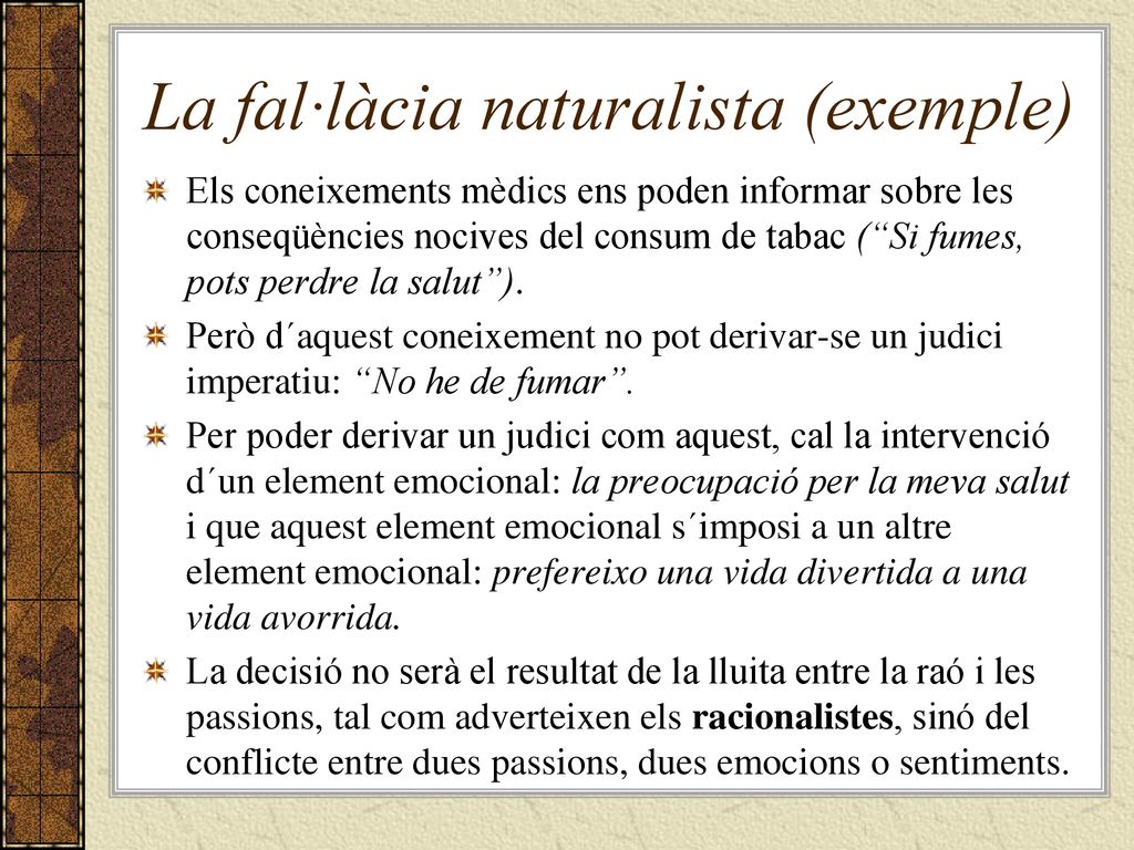 La fal·làcia naturalista (exemple)