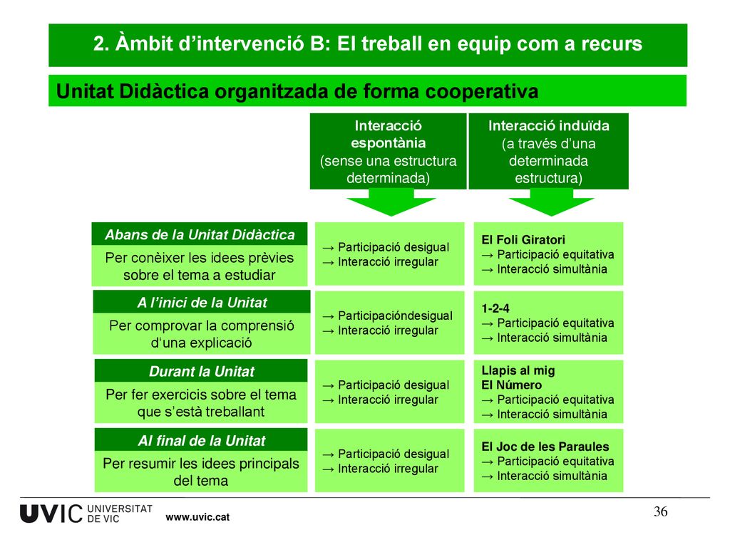 2. Àmbit d’intervenció B: El treball en equip com a recurs