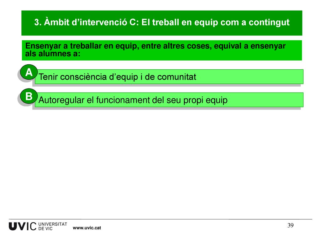 3. Àmbit d’intervenció C: El treball en equip com a contingut